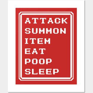 Final Fantasy Battle Menu Eat Poop Sleep Summoner Version Posters and Art